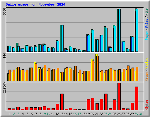 Daily usage for November 2024