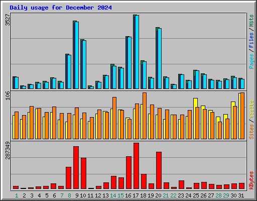 Daily usage for December 2024
