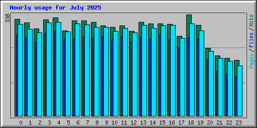 Hourly usage for July 2025