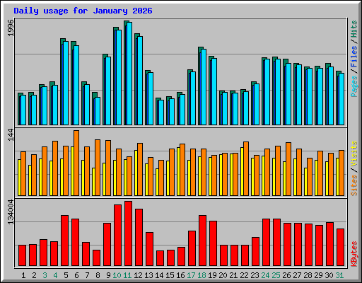 Daily usage for January 2026